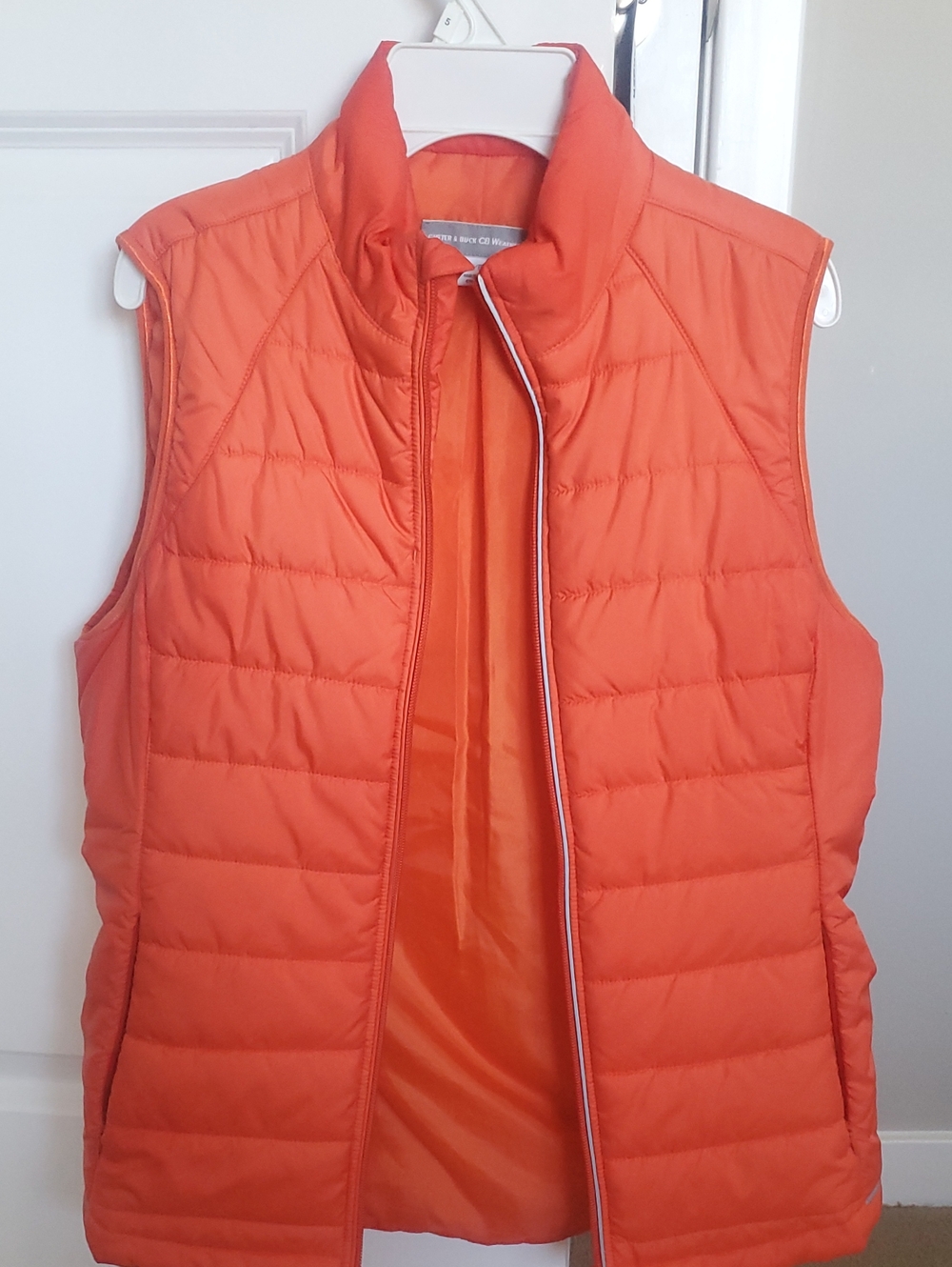 Cutter & Buck Quilted Orange Sleeveless Puffer Vest